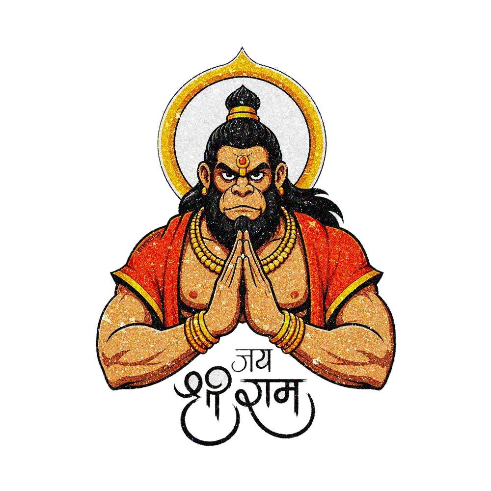 Hanuman In Prayer Glitter Sticker
